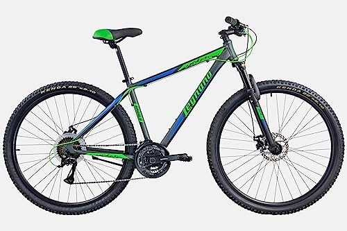 Vélos de montagnes : Legnano ANDALO, VTT 29 pouces pour homme, gris mat, bleu et vert, 50