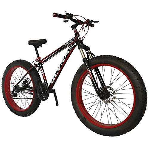 Vélos de montagnes : LHQ VTT, vélo Pliant Unisexe 26 Pouces 21 / 24 / 27 / 30 Vitesse Haute Carbone Cadre en Acier VTT Vélo Vélo Route Jante Siège réglable (Color : Black Red, Size : 24 Speed)