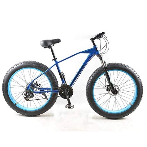 Vélos de montagnes : LNSTORE Vélo VTT 26 * 4.0 Fat Bike 24 Speed ​​Fat Tire Neige vélo Gens vélo Exécution exquise (Color : Blue, Size : 24 Speed)