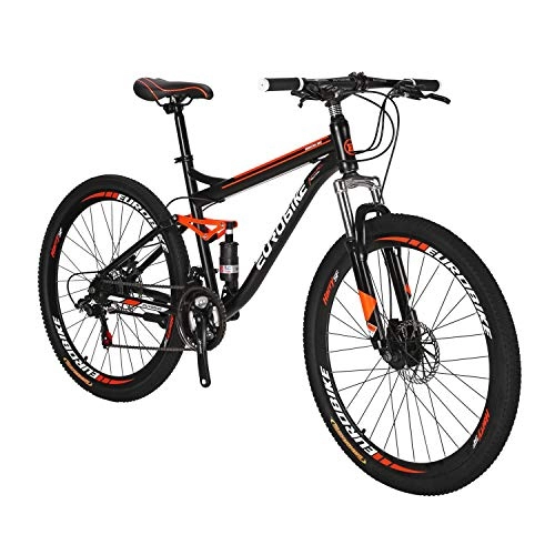 Vélos de montagnes : LZBIKE BICYCE S7-27.5 Vélo de montagne 21 vitesses Gauche 3 Droite 7 Cadre Absorption des chocs Noir Orange