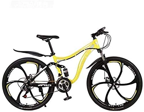 Vélos de montagnes : MJY 26 pouces VTT vélo cadre en acier à haute teneur en carbone vtt vélos Suspension complète en alliage d'aluminium roues Double frein à disque 5-29, 27 vitesses