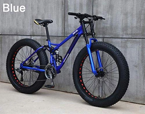 Vélos de montagnes : MJY VTT Super large pneu hors route VTT adulte VTT hommes et femmes vélo 26 pouces 24 vitesses 7-10, Bleu