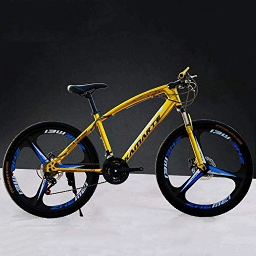 Vélos de montagnes : MJY Vélo 26 pouces VTT, vélo à queue dure en acier à haute teneur en carbone, vélo léger avec siège réglable, frein à disque double, fourche à ressort, D, 21 vitesses 6-24