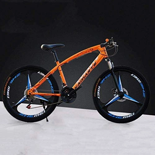 Vélos de montagnes : MJY Vélo 26 pouces VTT, vélo à queue dure en acier à haute teneur en carbone, vélo léger avec siège réglable, frein à double disque, fourche à ressort, E, 24 vitesses 6-11
