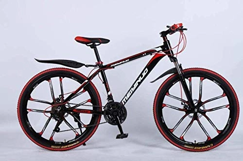 Vélos de montagnes : MJY Vélo 26In 27 vitesses VTT pour adulte, cadre complet en alliage d'aluminium léger, suspension avant de roue vélo pour homme, frein à disque 6-11, Noir 5