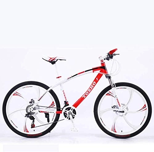 Vélos de montagnes : MJY Vélo de bicyclette, VTT de 24 pouces, vélo de queue souple en acier à haute teneur en carbone, frein à double disque, vélo à vitesse variable pour étudiant adulte 7-2, 24 vitesses