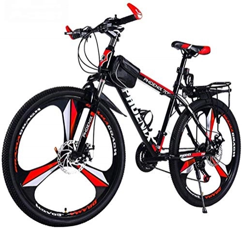 Vélos de montagnes : MJY Vélo VTT, roues de 26 pouces, système de freinage à double disque, vtt 21 / 24 / 27 vitesses, (noir rouge, noir bleu, blanc rouge, blanc bleu) 7-2, 27