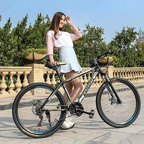 Vélos de montagnes : MJY Vélo VTT, vélo de montagne de 26 pouces, cadre en acier à haute teneur en carbone, vélo de montagne tout terrain pour femme avec double frein à disque 6-11, 21 vitesses