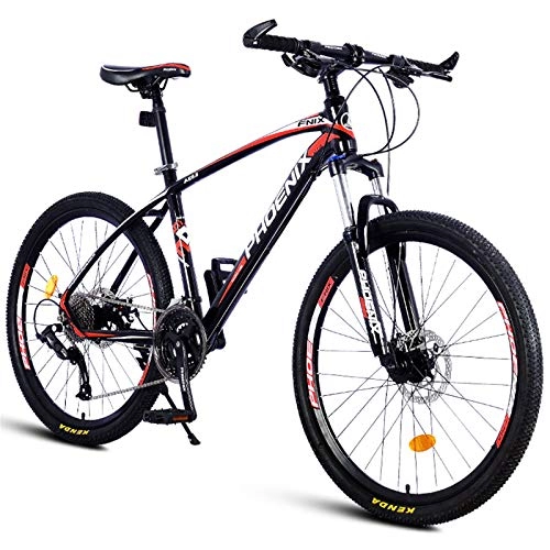 Vélos de montagnes : MOLINGXUAN Vélo Micro-Turn 27 Vitesses VTT Mâle Et Femelle Cool AG8.6 Frein À Disque Jante 26 Pouces Noir Rouge, 26 inches