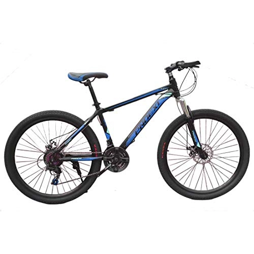 Vélos de montagnes : MUYU Vélo 21 Vitesses Vélo de Montagne pour Freins à Disque VTT pour Hommes de 20 Pouces (24 Pouces, 26 Pouces), Blue, 24inches