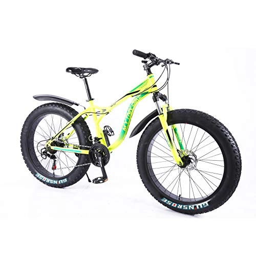 Vélos de montagnes : MYTNN Fatbike 26" 21 vitesses Shimano Style 2020 Fat Tyre VTT 47 cm RH Snow Bike Fat Bike Fat Bike (Jaune)