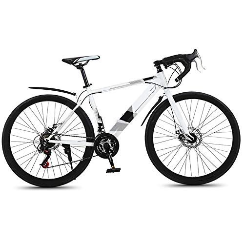 Vélos de montagnes : ndegdgswg VTT 61 cm 24 vitesses 700 C double disque de course tout-terrain 24 vitesses double couche aluminium noir et blanc