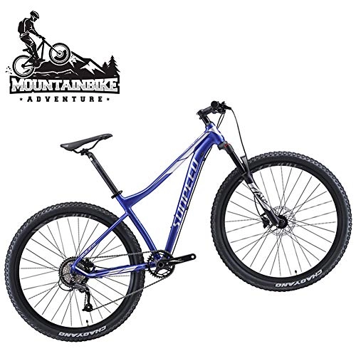 Vélos de montagnes : NENGGE Adulte Vélo VTT avec Frein à Disque Hydraulique pour Homme / Femme, 9 Vitesses Alliage D'aluminium Vélo de Montagne, Suspension Avant Cyclisme, Blue s, 29 inch