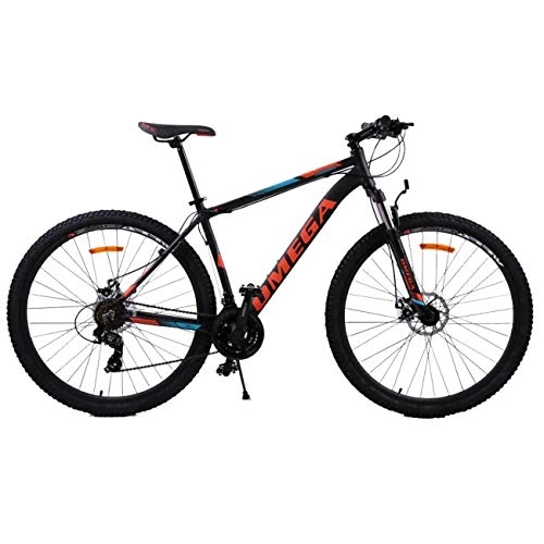 Vélos de montagnes : OMEGA BIKE Vélo de Ville Unisexe pour Adulte Noir / Bleu 27, 5 cm