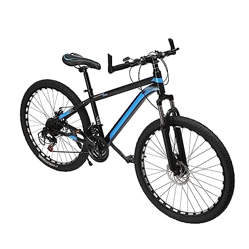 Vélos de montagnes : panfudongk VTT 26 pouces, freins à disque, dérailleur à 21 vitesses, suspension complète, vélo pour homme et femme – Noir bleu, acier au carbone Vélo homme et garçon