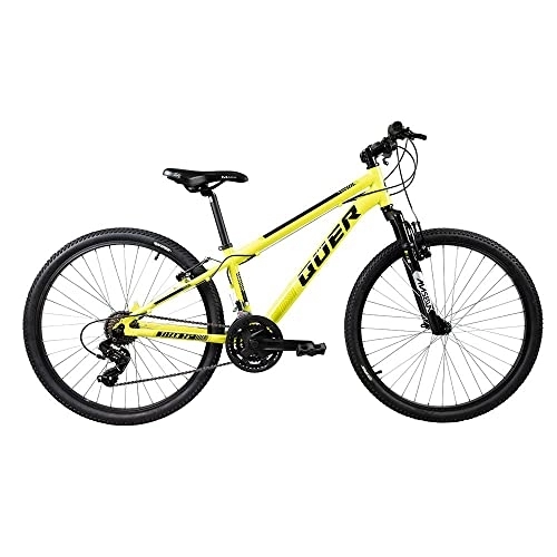 Vélos de montagnes : QUER Titan 26 NUMÉRO 2 26", Aluminium, 21 Vitesses, Frein V-Brake, Fourche (Yellow-Black, XXS13)