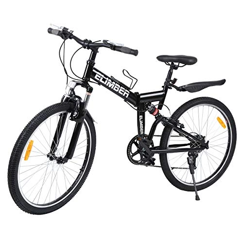 Vélos de montagnes : Ridgeyard 26" 7 Vitesses Folding Bike Pliable vélos Vélo de Montagne Shimano (Noir)