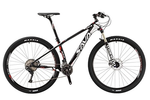 Vélos de montagnes : Sava Deck 700 27, 5 / 29 " - Vélo VTT en fibre de carbone, 22 vitesses, dérailleur Shimano Deore XT 8000, fourche Manitou, nero e bianco, 29*19"
