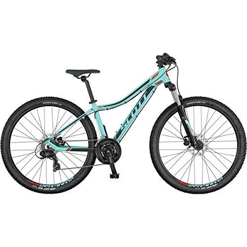 Vélos de montagnes : Scott Contessa 740 – Vélo bleu, noir et rouge, Femme, Cyan, L
