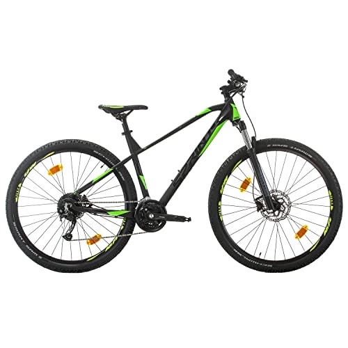 Vélos de montagnes : Sprint APOLON 29" Pouces Vélo de Montagne VTT Aluminium Cadre Shimano Alivio vittese (Negra Mate neón Naranja)