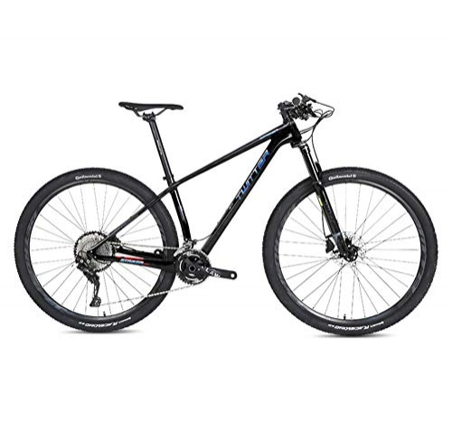 Vélos de montagnes : STRIKERpro Fibre de Carbone Vélo VTT 27.5 / 29 Roue Pouces, 22 / 33 Vitesse 15 / 17 / 19 Cadre de Carbone pour Adultes (Noir), 22speed, 27.5×17