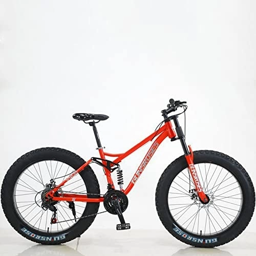 Vélos de montagnes : TAURU Vélo d'autoroute de 66 cm - Vélo de montagne à double frein à disque pour homme et femme - Cadre de véhicule en acier au carbone (27 vitesses, rouge)