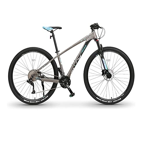 Vélos de montagnes : Tbagem-Yjr Semi-Rigide VTT, 26 Pouces Vélo Tout-Terrain À Vitesse Variable en Alliage D'aluminium (Color : Bleu Gris, Size : 33 Speed)