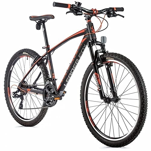 Vélos de montagnes : Velo musculaire vtt 26 leader fox mxc 2022 homme noir mat-orange 8v cadre 16 pouces (taille adulte 160 168 cm)