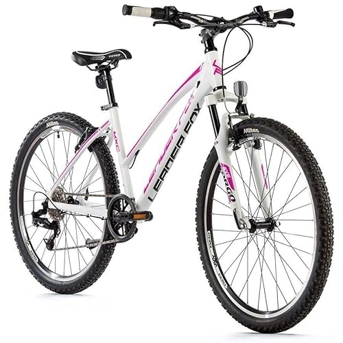Vélos de montagnes : Velo Musculaire VTT 26 Leader Fox MXC 2023 Femme Blanc 8V Cadre 14 Pouces (Taille Adulte 150 à 158 cm)