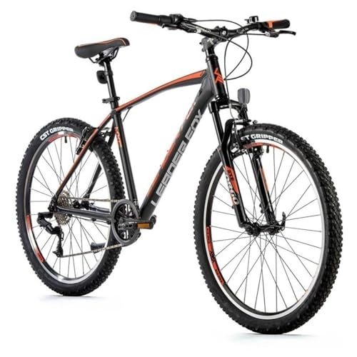 Vélos de montagnes : Velo Musculaire VTT 26 Leader Fox MXC 2023 Homme Noir Mat-Orange 8V Cadre 14 Pouces (Taille Adulte 150 à 158 cm)