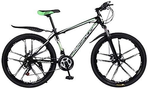 Vélos de montagnes : Vlo de montagne VTT For Adultes Outdoor VTT En Acier Au Carbone Haute Armature En Acier 26 Pouces 21 Vitesses Vlo Feels Dtendu Et Durable Vlo Confortable ZHAOSHUNLI ( Color : Black-green )