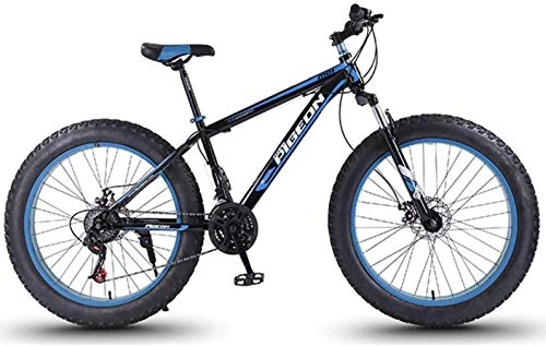 Vélos de montagnes : VTT 24 vitesses, adultes 27, 5 pouces de Fat Mountain, cadre en acier à haute teneur en carbone, VTT unisexe, Bleu, bleu