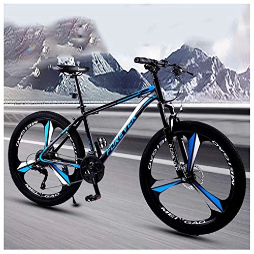 Vélos de montagnes : VTT, 30 Vitesses Hors Route D'amortissement Vitesse Frein À Disque De Course Étudiant Une Bicyclette De Roue Bleue 26 Pouces