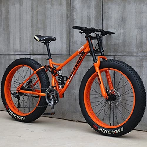 Vélos de montagnes : VTT de 66 cm - 24 vitesses - Pour adulte - Pour homme et femme - Cadre en acier à haute teneur en carbone - Double suspension complète - Double frein à disque