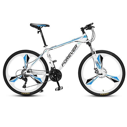 Vélos de montagnes : VTT Vélo de Montagne Tout Terrain Mountain Bike, 26 pouces carbone Cadre en acier Vélos dur queue, Suspension à double disque et frein avant, 24x VTT Vélo de Montagne Tout Terrain ( Color : Blue )