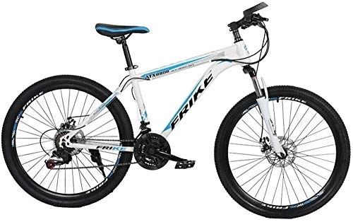 Vélos de montagnes : VTT, Vélo de Route, Queue Dur vélo, 26 Pouces vélo, en Acier au Carbone for Adultes vélo, 21 / 24 / 27 Speed ​​Bike, Vélo coloré (Color : White Blue, Size : 21 Speed)