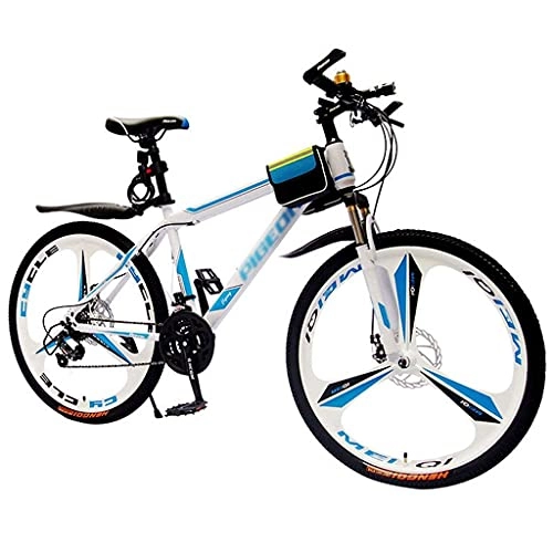 Vélos de montagnes : Vélo de montagne unisexe pour adulte et jeune - VTT de 66 cm - 21 vitesses - Double frein à disque - Suspension avant - Cadre en acier carbone - Roue unique