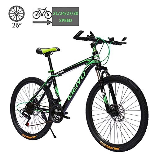 Vélos de montagnes : Vélo de montagne Vélos Gearshift, alliage d'aluminium Double Freins à disques Dirt Bike VTT, 26 pouces 21 / 24 / 27 / 30 Vitesse for Étudiant extérieur AQUILA1125 (Color : C)
