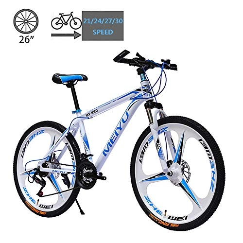 Vélos de montagnes : Vélo de montagne Vélos Gearshift, alliage d'aluminium Double Freins à disques Dirt Bike VTT, 26 pouces 21 / 24 / 27 / 30 Vitesse for Étudiant extérieur AQUILA1125 (Color : D)