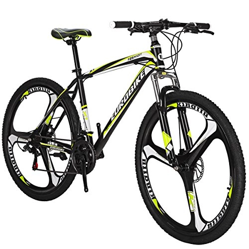 Vélos de montagnes : Vélo de montagne X1 69, 8 cm 21 vitesses Duai Frein à disque (K- Jaune)