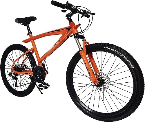 Vélos de montagnes : Vélo haut de gamme Exercice Trails Vélo VTT, Adultes 26 Pouces Roues 21 Vitesses Vélo for Hommes et Femmes Outdoor Mode Aluminium Vélo de Montagne Route Dirt Bike for Adultes Adolescents (Orange, 136