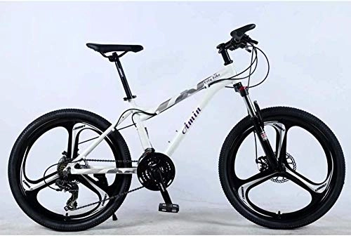Vélos de montagnes : Vélo tout-terrain pour étudiant à vitesse variable, frein à disque, VTT 24 à 27 vitesses, cadre en alliage d'aluminium léger, roue avant à suspension femelle, blanc 11