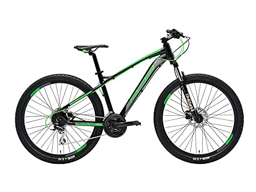 Vélos de montagnes : Vélo VTT adulte Wing RS 27, 5" taille L Shimano Acera 24 V noir vert