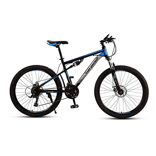 Vélos de montagnes : Vélo, VTT, vélo double choc 27 vitesses, avec cadre en acier à haute teneur en carbone, frein à double disque, pour adultes et adolescents, pas facile à déformer, antidérapant / C / 169x99cm
