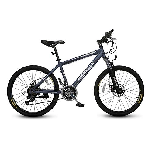 Vélos de montagnes : Vélo, VTT, vélo à choc 21 vitesses, avec cadre en acier à haute teneur en carbone, frein à double disque mécanique, pour adultes et adolescents, pas facileà déformer, antidérapant / C / 170x101
