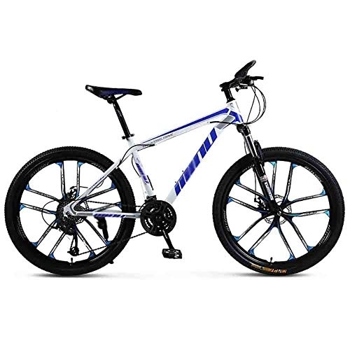 Vélos de montagnes : Vélos de Ville VTT Vélo VTT Adulte VTT Lumière Route Vélos for Hommes et Femmes 24 / 26 Pouces Roues réglable Vitesse Double Frein à Disque BMX Suspendu (Color : Blue-24in, Size : 30 Speed)