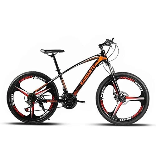 Vélos de montagnes : Vélos Tout-Terrain, 26 Pouces Unisexe Intégrale Suspension Roue VTT 24 Vitesse Haute Teneur en Carbone Cadre en Acier Ultra-léger (Color : Black Orange)