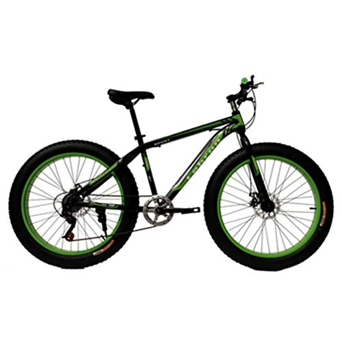 Vélos de montagnes : Vélos Tout-Terrain, Mountain Bike, 26 '' 4.0 Big Tire Ebike 7 Vitesse Neige Vélo Adulte Femme / Homme 24 '' (Color : Dark Green, Size : 24 inches)