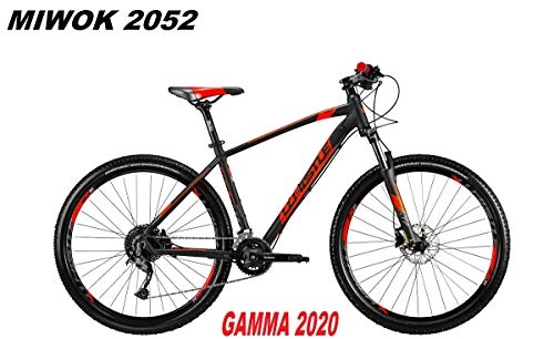 Vélos de montagnes : WHISTLE Vélo Miwok 2052 Roue 27, 5 Shimano Alivio 18 V Suntour XCM RL Gamma 2020, Black Neon Red Matt, 46 CM - M