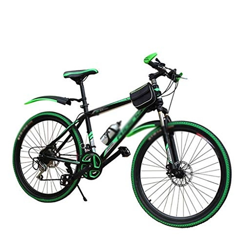 Vélos de montagnes : Xywh Double Disque Système de freinage vélo 20 / 22 / 24 / 26 Pouces vélo Adulte Haute Voiture à Vitesse Variable de Cadre en Acier au Carbone Course Hors Route (Color : 24 Speed, Size : 2-24in)